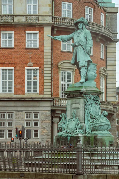 Copenhagen Denmark 2016 Statue Niels Juel Created Sculptor Theobald Stein — Stock Photo, Image