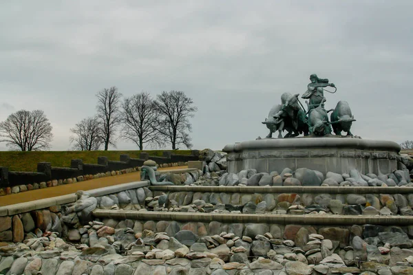 Gefion Fountain Англійською Він Був Пожертвуваний Місту Копенгаген Фондом Карлсберга — стокове фото
