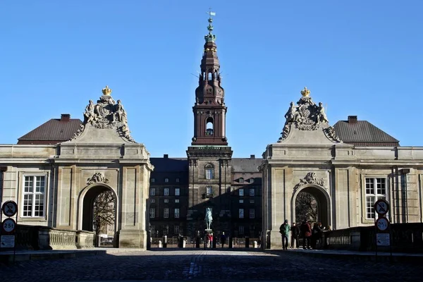 Kopenhagen Dänemark 2016 Schloss Christiansborg Ausstellungsgelände Marmorbrücke Und Pavillons Palast — Stockfoto