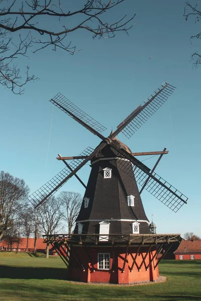 Windmill Citadel Danish Kastellet Copenhagen Denmark Traditional Wooden Windmill Black — Stock Photo, Image