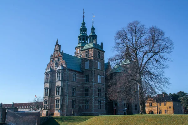 Vista Direita Castelo Rosenborg Dinamarquês Rosenborg Slot Castelo Renascentista Localizado — Fotografia de Stock