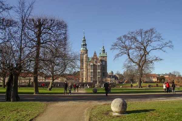 Copenhague Dinamarca 2016 Vista Frontal Castelo Rosenborg Dinamarquês Rosenborg Slot — Fotografia de Stock