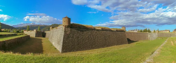 Zeď Příkop Citadely Jaca Název Malého Města Pyrenejích Huesca Španělsko — Stock fotografie