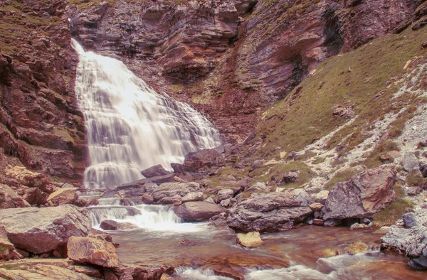 Schachtelhalmwasserfall Ordesa Tal Spanische Pyrenäen Huesca Spanien Eine Wunderschöne Natürliche — Stockfoto