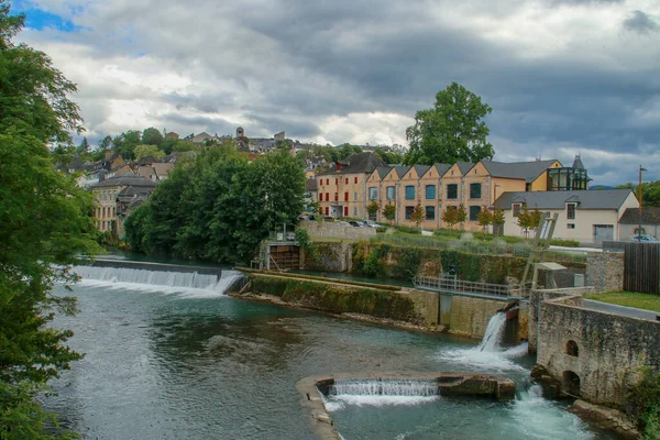 Presas Río Ossau Oloron Sainte Marie Francia Paisaje Urbano Las —  Fotos de Stock