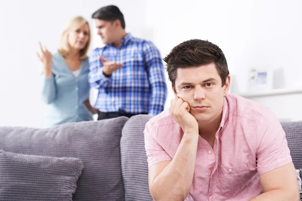 Mature Parents Frustrated With Adult Son Living At Home — Stock Photo, Image