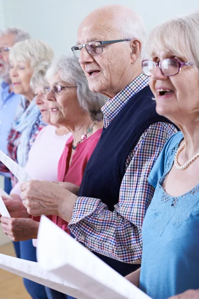 Grupo de personas mayores cantando juntos en el coro — Foto de Stock