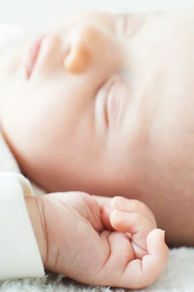 Fechar de bebê adormecido — Fotografia de Stock
