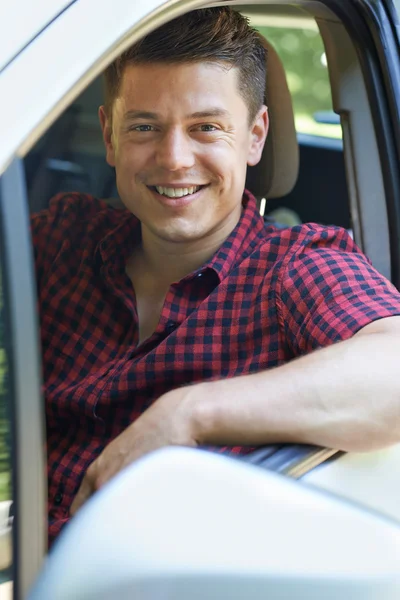 Portrait Of Man Driving Car — Stock Photo, Image