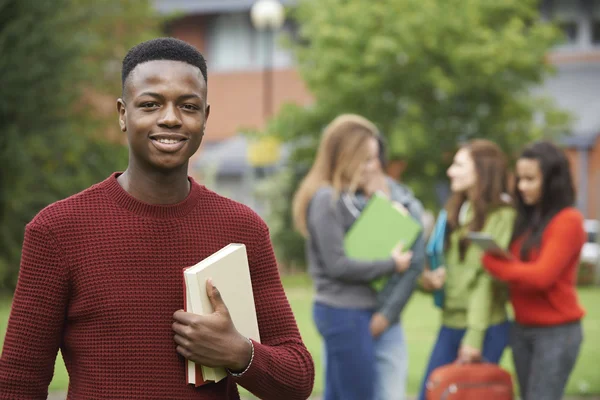 Portret grupy studentów poza budynek kolegium — Zdjęcie stockowe