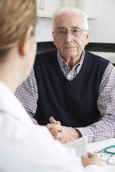 Worried Senior Man Meeting With Doctor In Surgery — Stock Photo, Image