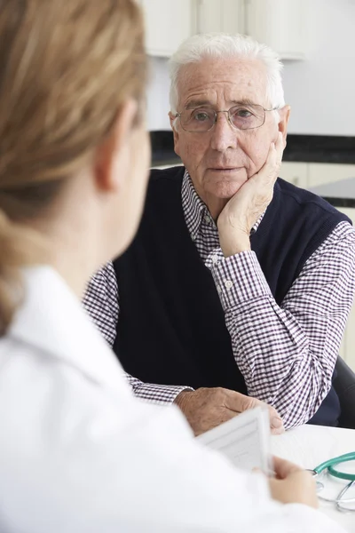Worried Senior Man Meeting With Doctor In Surgery Royalty Free Stock Images