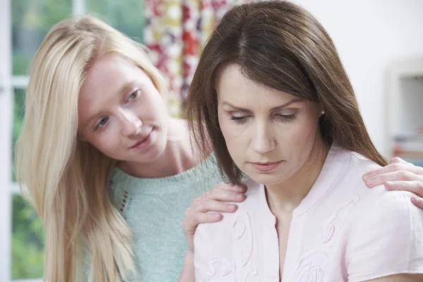 Teenage Daughter Worried About Unhappy Mother — Stock Photo, Image