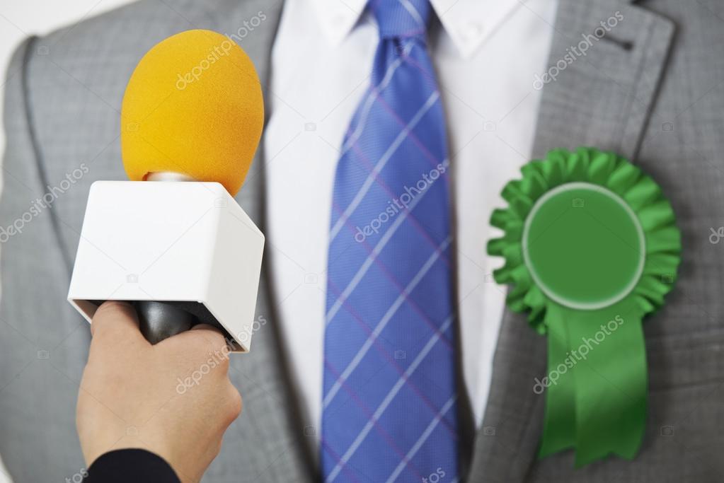 Politician Being Interviewed By Journalist During Election