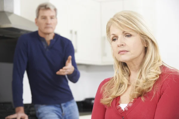 Mature Couple Having Arguement At Home — Stock Photo, Image