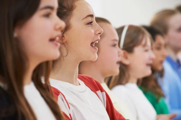 Grupo de niños de la escuela cantando en coro juntos — Foto de Stock