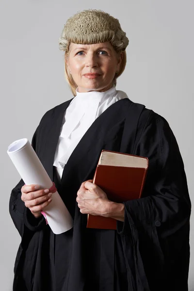 Портрет женщины-юриста, держащей в руках книгу — стоковое фото
