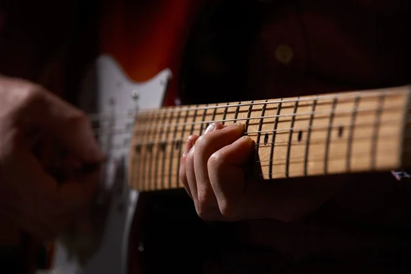 Close Up Of Electric Guitar Player — 스톡 사진