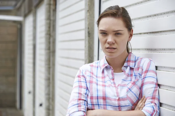 Unhappy Teenage Girl In Urban Setting — Stock Photo, Image