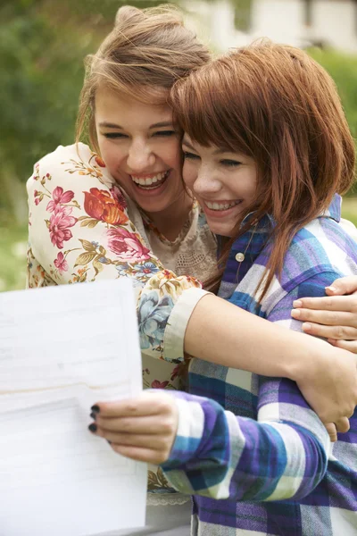 Teenage Girls Celebrating Good Exam Results — Stock Photo, Image