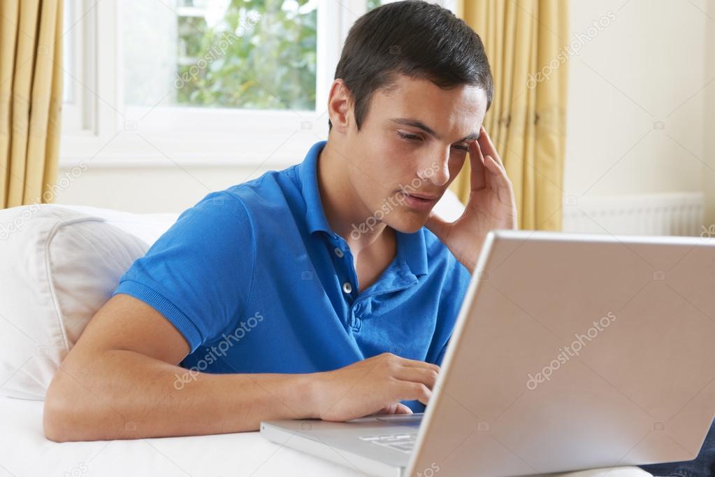 Teenage Boy Concerned About Online Bullying