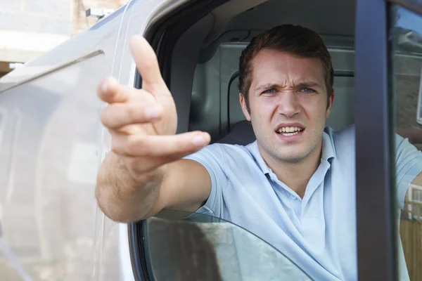 Angry Driver In Van — Stock Photo, Image