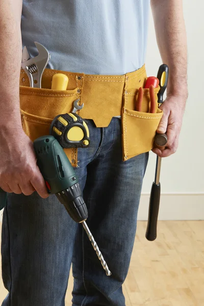 Workman Wearing Toolbelt With Tools Royalty Free Stock Photos