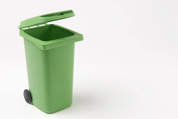 Green Recycling Bin On White Background — Stock Photo, Image