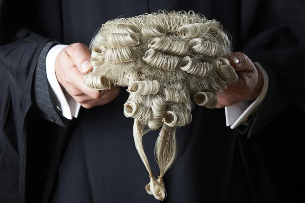 Barrister Holding Wig — Stock Photo, Image