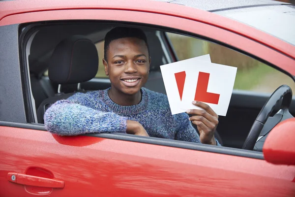 Teenage Boy Passing Driving Exam — Stock Photo, Image