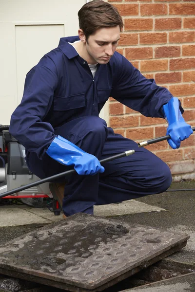 Plumber Fixing Problem With Drains — Stock Photo, Image