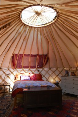 Interior Of Luxurious Holiday Yurt Used For Camping clipart