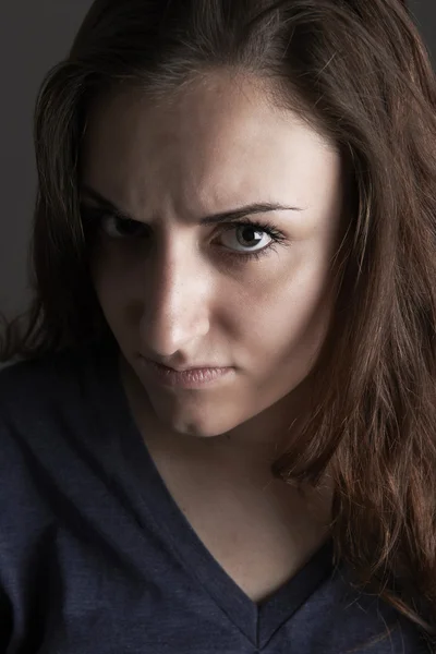 Portrait Of Angry Teenage Girl — Stock Photo, Image