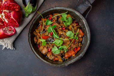 ajapsandali Gürcistan mutfağının yakın çekim görüntüsü