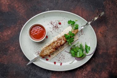 Lamb Lula kebap yakın çekim görüntüsü