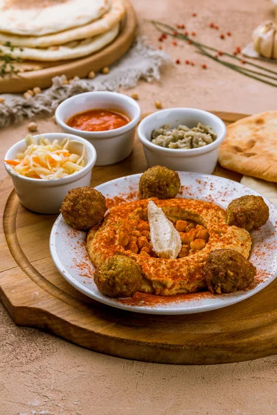 Hummus Falafel Board — Stock Photo, Image