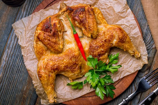 Tembakau Ayam Goreng Dengan Lada Merah — Stok Foto