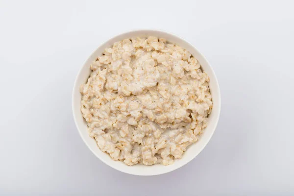 Porridge Oatmeal White Background Isolated — Stock Photo, Image