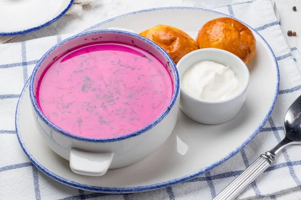 Beetroot soup on bowl — Stock Image Beetroot Soup Bowl Royalty Free Stock Images