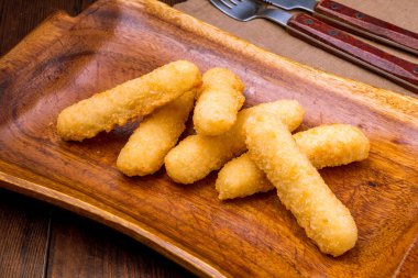 Kızarmış Peynir Çubukları yiyecek arka planı