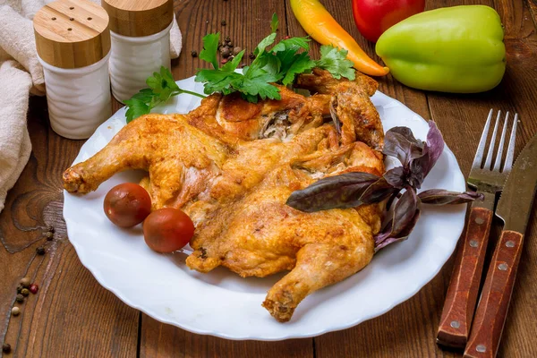 Latar Belakang Makanan Ayam Goreng Tembakau — Stok Foto