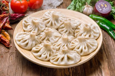 Khinkali kuzu eti ile, kapat.