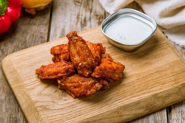 Chicken Wings Blue Cheese Sauce — Stock Photo, Image