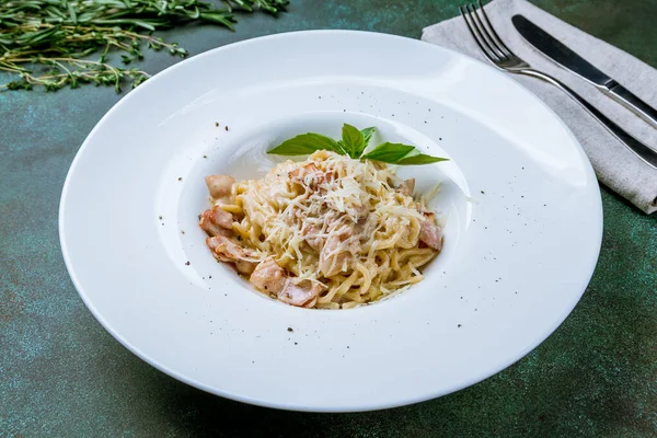 Spaghetti Carbonara Bacon — Photo