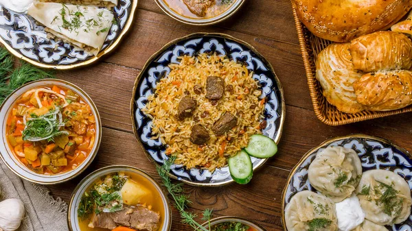 Gerichte Der Usbekischen Küche Lagman Pilaf — Stockfoto