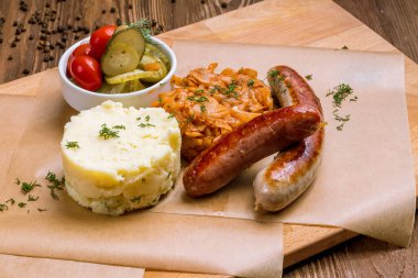 Lahanalı sosisler, yakın plan görüntü.