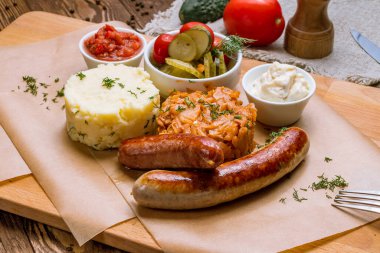 Lahanalı sosisler, yakın plan görüntü.