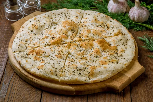 Focaccia Con Romero Vista Cerca —  Fotos de Stock