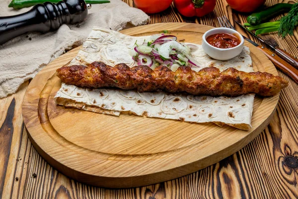 Lamsvlees Lula Kebab Close Zicht — Stockfoto