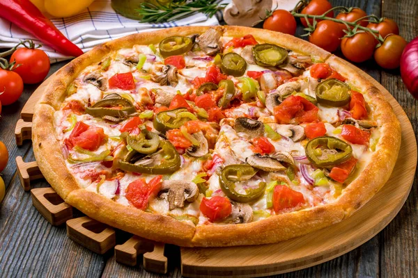 Meksika pizzası ve jalapeno.